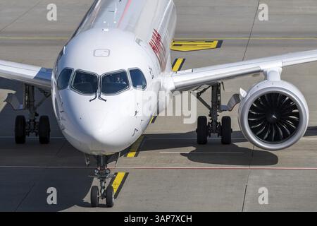 Aircraft Swiss, HB-JCF, Bombardier A220-300 Foto Stock