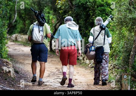 CIUTADELLA DE MENORCA, MINORCA, SPAGNA - 21 SETTEMBRE 2023 birdwatching sul Camí de Cavalls Foto Stock