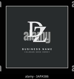Logo iniziale DZ Vector - elegante modello monogramma per lettere D e Z per la tua azienda Illustrazione Vettoriale