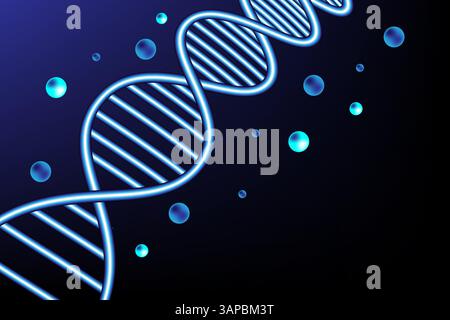 DNA Molecule background scientifico e tecnologico, scienza e concetto medico, illustrazione vettoriale Illustrazione Vettoriale