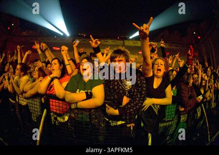 1 aprile 2007 - Londra, Greater London, United Kingdom - K52428.FALL OUT BOY LIVE CONCERT AT BRIXTON ACADEMY , BRIXTON , LONDRA IN REGNO UNITO 04-01-2007. AMANDA ROSE-(immagine di credito: © Globe Photos/ZUMAPRESS.com) Foto Stock