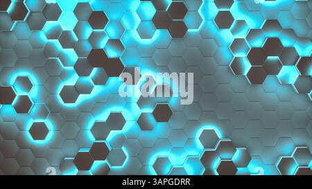 sfondo a nido d'ape futuristico (rendering 3d) Foto Stock