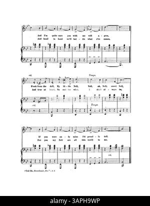 Questa canzone di valzer, "Tell me Sweetheart Do", è stata cantata da Edna Bassett Marshall. All'interno della copertina sono presenti annunci pubblicitari per molte canzoni e un estratto musicale da "There Is No Flag Like the Red, White e Blue". La quarta di copertina contiene brani musicali da "The Organ-Grinder's Serenade", "My Sweet Eileen" e altri, insieme a un'importante pubblicità per "Dear College Chums". Foto Stock