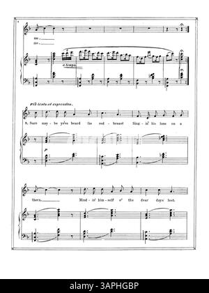 Questo lavoro presenta la poesia "The Birds" da "Songs of the Glens of Antrim" di Moira o'Neill, cantata da Chauncey Olcott. La copertina contiene il titolo e una pubblicità musicale per canzoni di Carrie Jacobs-Bond, tra cui "To-Day" e "A Song of the Hills". Il colore dell'immagine digitale può differire dall'originale e le annotazioni non sono incluse. Foto Stock