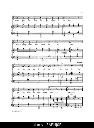 La cover della composizione musicale "in the Parlor with the Lamp Turned Low" di Dorothy Jardon, con testi di Edward Madden. Presenta il numero di targa F.F.F.& H.112, insieme a un estratto di "Waiting at the Church" sul retro di copertina. L'immagine digitale potrebbe non riflettere con precisione il colore originale. Foto Stock