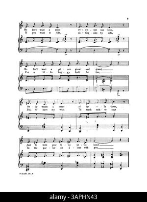 La cover della composizione musicale "in the Parlor with the Lamp Turned Low" di Dorothy Jardon, con testi di Edward Madden. Presenta il numero di targa F.F.F.& H.112, insieme a un estratto di "Waiting at the Church" sul retro di copertina. L'immagine digitale potrebbe non riflettere con precisione il colore originale. Foto Stock