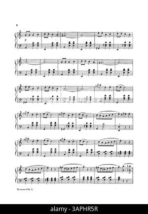 Questa versione di "Visions of Love Waltzes" presenta una pubblicità per "Flowerland" di Sara B. Egan sulla copertina interna, e "Love's Consolation" di Geo. L. Spaulding sul coperchio posteriore. Ida G. Bierman, compositore di "Laughing Waters", è citato anche nel testo. Foto Stock