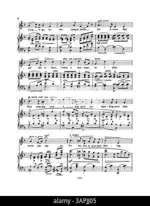 Pubblicazione musicale con "Golden Silence" con parole di Clifton Bingham e musica di Edith Fortescue, incluso violino o violoncello obbligato opzionale. Versione n. 2 in F, con un annuncio sul retro di copertina per ulteriori canzoni. Foto Stock
