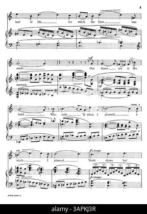 Questa versione di spartiti di "The Best is yet to be" è stata arrangiata per soprano e pubblicata con il numero di targa A.P.S.12139. La quarta di copertina elenca altre canzoni di Gena Branscombe eseguite da cantanti da concerto. La rappresentazione dei colori nell'immagine digitale può differire dall'originale e le annotazioni potrebbero non essere presenti. Foto Stock