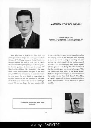 L'edizione 1955 del Blake Yearbook, intitolata "Call o' Pan", cattura momenti significativi dell'anno accademico 1954-1955, tra cui studenti, docenti, squadre di atletica e club. Foto Stock