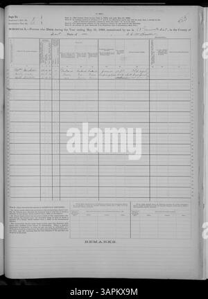 Questo programma di mortalità del 1880 della Missouri Historical Society copre le contee di Adair e Franklin, descrivendo dettagliatamente i registri di morte per quell'anno, compresi i nomi e le cause di morte per il defunto. Foto Stock