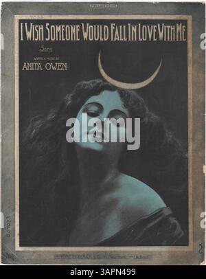 Questa edizione di "i Wish Someone Would Fall in Love with me" include musiche e testi di Anita Owen. Presenta pubblicità editoriali per "Honey-Land" di Henrietta Blanke-Belcher e "Shine On, Harvest Moon" di Jack Norworth e Nora Bayes. L'immagine digitale può differire per colore dall'originale. Foto Stock
