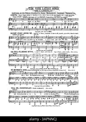 La copertina di "Queen of the Night" da University of Oregon Libraries vede la signora Jane Sloman Torry, autrice di "Poem of Love", "carina" e "Drifting Away". Include testo in inglese e italiano, targa numero 1773, e la quarta di copertina pubblicizza brani musicali da "The Very Latest Songs by C.A. White". Foto Stock