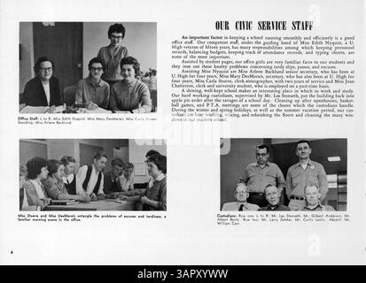 Il 1959 University High Yearbook, Bisbila 1959, cattura gli eventi accademici, sociali e sportivi, così come i risultati di studenti, insegnanti e club durante l'anno scolastico 1958-1959. Foto Stock