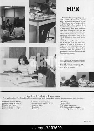 L'annuario del 1981 del Park Center High, Pirate volume X: Let the Good Times Roll, cattura l'anno scolastico con foto e ricordi di studenti, insegnanti, club, atletica leggera ed eventi importanti dal 1980 al 1981. Foto Stock