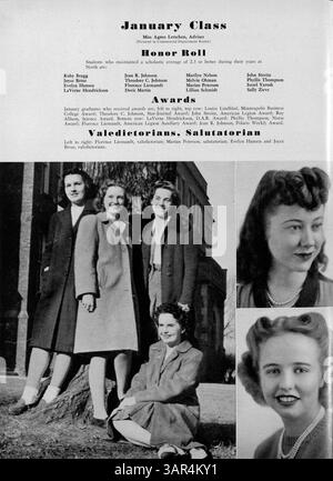 Il Polaris Yearbook from North High, 1943, mette in mostra la vita degli studenti, l'eccellenza accademica, gli extracurriculari, atletica leggera e storia afroamericana durante l'anno scolastico 1942-1943. Foto Stock