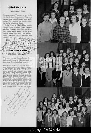 Questa edizione del Polaris Yearbook, dal 1943, mette in evidenza gli eventi chiave, i risultati accademici e atletici degli studenti del North High durante l'anno scolastico 1942-1943, con un focus sulla storia afroamericana. Foto Stock
