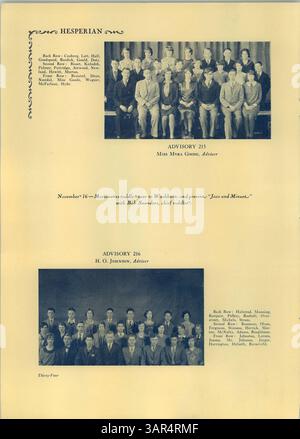 L'edizione di gennaio 1929 di 'Hesperian', l'annuario della West High School, documenta gli studenti, la facoltà, i club, l'atletica leggera, ed eventi notevoli dell'anno scolastico 1928-1929. Foto Stock