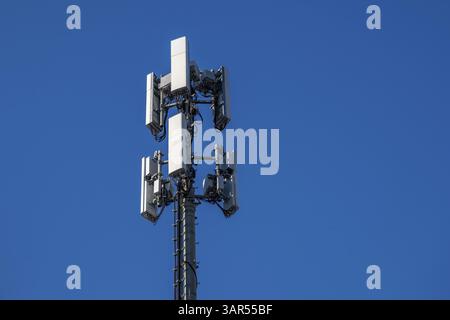 Sistema di telefonia mobile 5G. Foto Stock