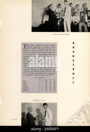 Questa edizione 1934 dell'annuario South High, 'Tiger', cattura le attività di studenti, insegnanti e club insieme all'atletica e alla storia afroamericana durante l'anno scolastico 1933-1934. Foto Stock