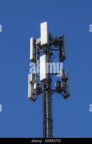 Sistema di telefonia mobile 5G. Foto Stock