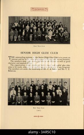 L'annuario "Sagamore" del 1928 della Roosevelt High School documenta la vita studentesca, l'atletica, i club e gli eventi dell'anno scolastico 1927-1928. Foto Stock