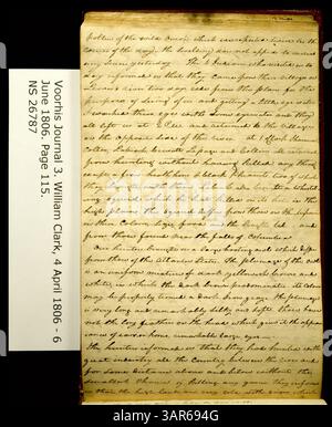 La Clark Family Collection, volume 3, include una voce dal Voorhis Journal No. 3, pagina 115, datata 23 maggio 1806, che descrive l'uso delle cipolle selvatiche come rimedio medico. Questa voce del diario riflette l'uso precoce di rimedi naturali da parte degli esploratori. Foto Stock