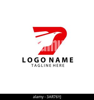 Lettera iniziale del vettore del disegno del logo dell'aquila Illustrazione Vettoriale