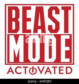 Modalità bestia attivata. T-shirt fitness e poster vettoriali. Illustrazione Vettoriale