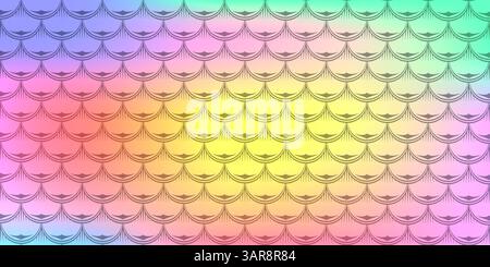 Modello di serpente vettoriale. Scala del drago colorato. Consistenza del pesce. Colorato sfondo di lucertola sirena rettile. Impronta orientale della pelle del mostro. Illustrazione Vettoriale