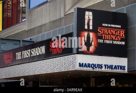 Stranger Things The First Shadow un prequel della serie Netflix a Broadway al Marquis Theatre di Manhattan NYC Foto Stock