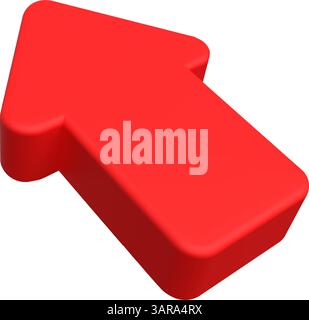 Puntatore rosso del mouse 3D. freccia isolata. Illustrazione vettoriale Illustrazione Vettoriale
