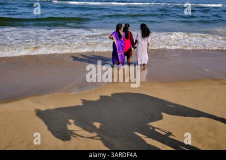 India, Tamil Nadu, Chennai (Madras), Marina Beach nel centro della città Foto Stock