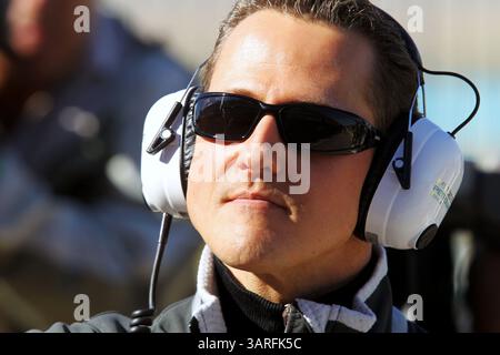 01 feb 2010 - Valencia, Spagna - Michael Schumacher (GER) Mercedes GP, test di Formula 1. (Crediti: © Sutton Motorsports/ZUMA Press) Foto Stock