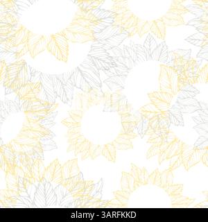 Sfondo beige astratto senza cuciture foglie di fiori. Moderno motivo floreale con stampa floreale. schema di disegno a mano. Non ai, illustrazione vettoriale Illustrazione Vettoriale