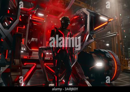 Tron: Ares (2025) Tron 3 (2025) Jared Leto AS Ares *Filmstill - solo per uso editoriale* vedere le istruzioni speciali. Immagine CAP/TFS fornita da Capital Pictu Foto Stock