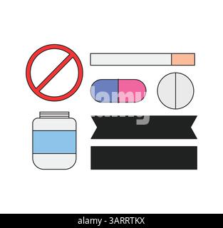 Elemento modello disegno senza farmaco Illustrazione Vettoriale