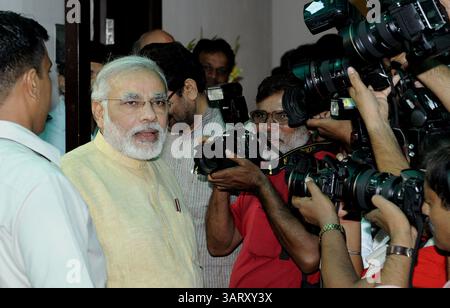 NUOVA DELHI, INDIA â€“ 18 GIUGNO: Narendra modi alla riunione del Segretario generale di BJPâ a nuova Delhi il 18 giugno 2013. (Foto di Yashbant Negi/India Today Group) *** didascalia locale *** Narendra modi (immagine di credito: © India Today/ZUMAPRESS.com) Foto Stock