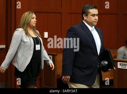 20 giugno 2013 - Sanford, Florida, Stati Uniti - George Zimmerman e sua moglie Shelly, partirono, arriveranno nel campo di Seminole a Sanford, Florida, giovedì 20 giugno 2013. Zimmerman e' stato accusato di omicidio di secondo grado per la morte di Trayvon Martin nel 2012. (Immagine di credito: © Gary W. Green/MCT/ZUMAPRESS.com) Foto Stock