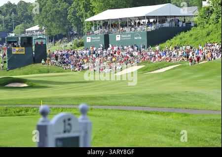 22 giugno 2013 - Cromwell, Connecticut, U. S - Cromwell, CT - uno sguardo alla 15ma buca durante il Travelers Championship al TPC River Highlands a Cromwell, Connecticut. (Immagine di credito: © Brian Ciancio/ZUMAPRESS.com) Foto Stock