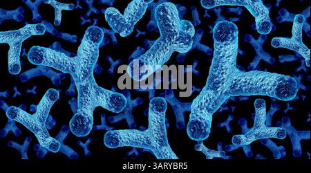 Bifidobacterium batteri probiotici Gut microbiota come batteri buoni nell'intestino come batterio sano all'interno del corpo come microflora digestiva in th Foto Stock