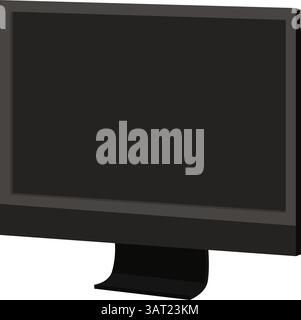 illustrazione vettoriale del monitor lcd per pc. Monitor da tavolo isolato su sfondo bianco Illustrazione Vettoriale