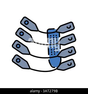 icona piatta a colori della protesi bionica per progetti digitali e di stampa. Icone di pulizia minime per applicazioni e siti Web. Icone semplici e moderne per UI UX e br Illustrazione Vettoriale