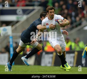 TWICKENHAM, INGHILTERRA - 9 NOVEMBRE: L'inglese Ben Foden, durante la partita di rugby a 15 QBE International tra Inghilterra e Argentina giocata al Twckenham Stadium, il 9 novembre 2013 a Twickenham, Inghilterra. (Foto di Mitchell Gunn/ESPA)(immagine di credito: © ESPA Photo Agency/Cal Sport Media/ZUMAPRESS.com) Foto Stock