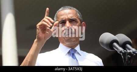 25 giugno 2013 - Washington, Distretto di Columbia, U. S - il presidente degli Stati Uniti Barack Obama tiene un discorso sul cambiamento climatico alla Georgetown University, Washington DC, martedì 25 giugno 2013. (Immagine di credito: © Prensa Internacional/ZUMAPRESS.com) Foto Stock