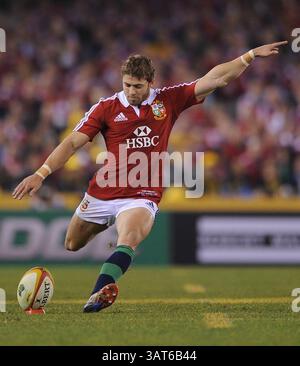 29 giugno 2013 - Melbourne, Victoria, Australia - Leigh Halfpenny dei Lions in azione durante la partita del 2013 British and Irish Lions Australian Tour contro i Wallabies all'Etihad Stadium di Melbourne, Australia (Credit Image: © Theo Karanikos/ZUMAPRESS.com) Foto Stock