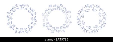 Cornice estiva Fruit grafica colorata Illustrazione Vettoriale