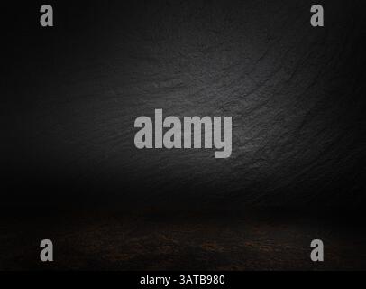 Sfondo grunge in granito di pietra naturale nero o grigio. Foto Stock