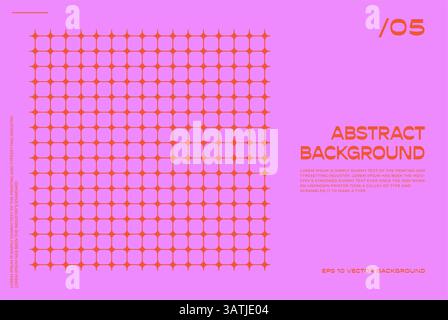 Poster Geometric Bauhaus bg. Ispirato ai principi geometrici del design svizzero. Illusioni vettoriali astratte e moderne forme minimaliste sfondo rosa. Illustrazione Vettoriale