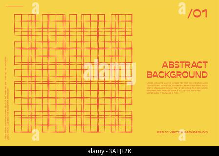 Poster Geometric Bauhaus giallo bg. Ispirato ai principi geometrici del design svizzero. Illusioni vettoriali astratte e sfondo dalle forme minimaliste moderne. Illustrazione Vettoriale